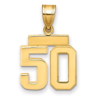 14k Yellow Gold Small Polished Number 50 Charm SP50