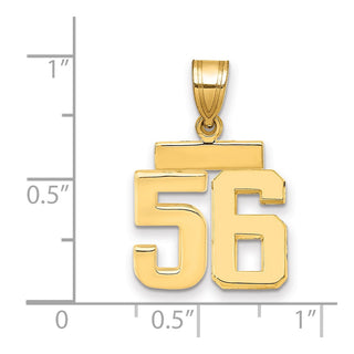 14k Yellow Gold Small Polished Number 56 Charm SP56
