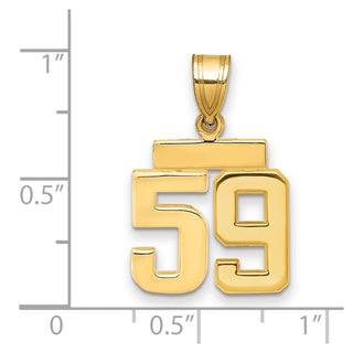 14k Yellow Gold Small Polished Number 59 Charm SP59