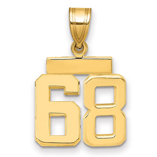 14k Yellow Gold Small Polished Number 68 Charm SP68
