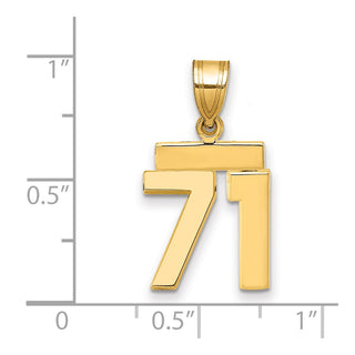 14k Yellow Gold Small Polished Number 71 Charm SP71