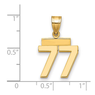 14k Yellow Gold Small Polished Number 77 Charm SP77