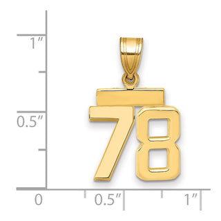 14k Yellow Gold Small Polished Number 78 Charm SP78
