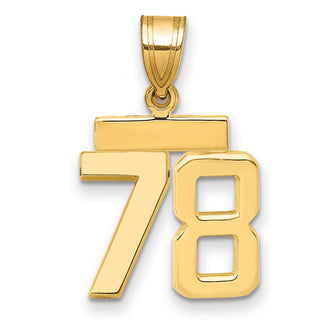 14k Yellow Gold Small Polished Number 78 Charm SP78
