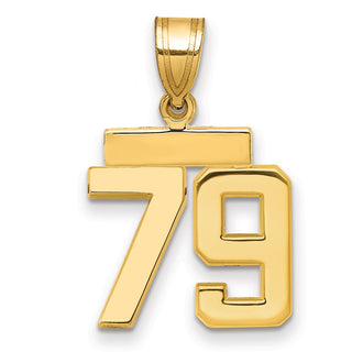 14k Yellow Gold Small Polished Number 79 Charm SP79