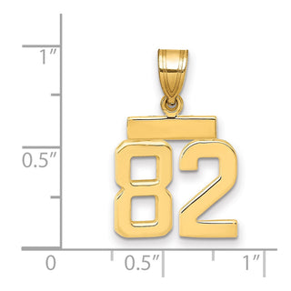 14k Yellow Gold Small Polished Number 82 Charm SP82