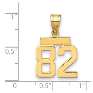 14k Yellow Gold Small Polished Number 82 Charm SP82
