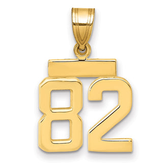 14k Yellow Gold Small Polished Number 82 Charm SP82