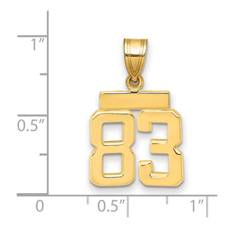 14k Yellow Gold Small Polished Number 83 Charm SP83