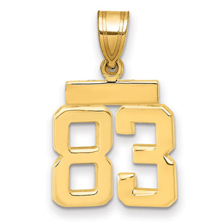 14k Yellow Gold Small Polished Number 83 Charm SP83