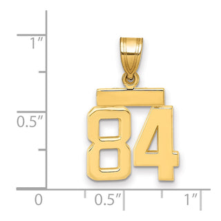 14k Yellow Gold Small Polished Number 84 Charm SP84