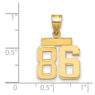 14k Yellow Gold Small Polished Number 86 Charm SP86