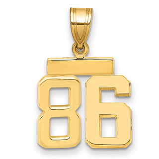 14k Yellow Gold Small Polished Number 86 Charm SP86