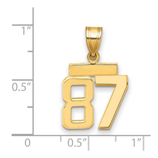 14k Yellow Gold Small Polished Number 87 Charm SP87