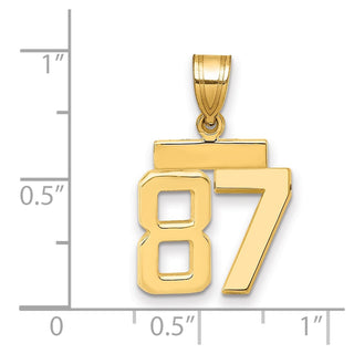 14k Yellow Gold Small Polished Number 87 Charm SP87