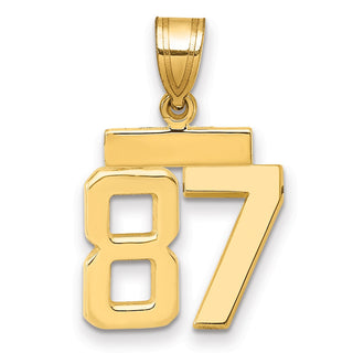 14k Yellow Gold Small Polished Number 87 Charm SP87