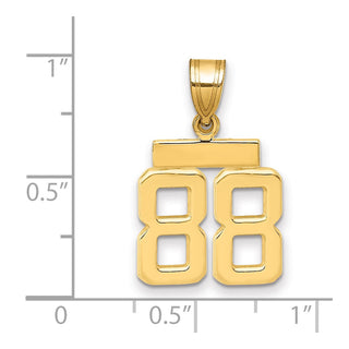 14k Yellow Gold Small Polished Number 88 Charm SP88