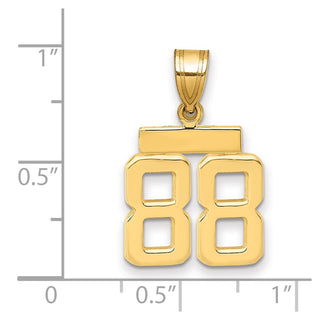 14k Yellow Gold Small Polished Number 88 Charm SP88