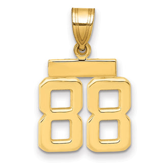 14k Yellow Gold Small Polished Number 88 Charm SP88