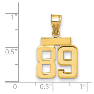 14k Yellow Gold Small Polished Number 89 Charm SP89
