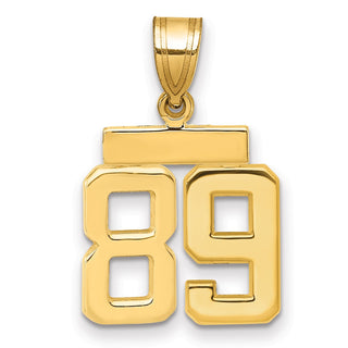 14k Yellow Gold Small Polished Number 89 Charm SP89