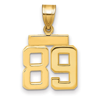 14k Yellow Gold Small Polished Number 89 Charm SP89