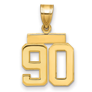 14k Yellow Gold Small Polished Number 90 Charm SP90