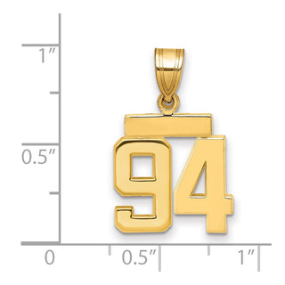 14k Yellow Gold Small Polished Number 94 Charm SP94