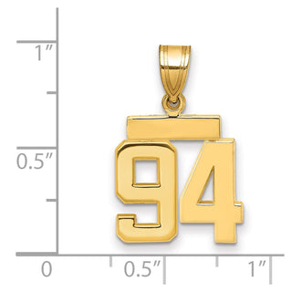 14k Yellow Gold Small Polished Number 94 Charm SP94