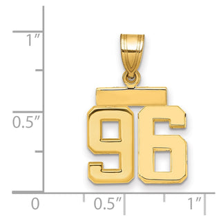 14k Yellow Gold Small Polished Number 96 Charm SP96