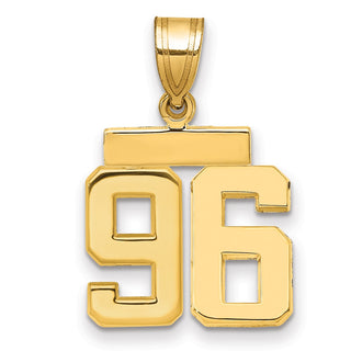 14k Yellow Gold Small Polished Number 96 Charm SP96