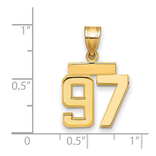 14k Yellow Gold Small Polished Number 97 Pendant SP97