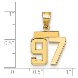 14k Yellow Gold Small Polished Number 97 Charm SP97