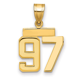 14k Yellow Gold Small Polished Number 97 Pendant SP97