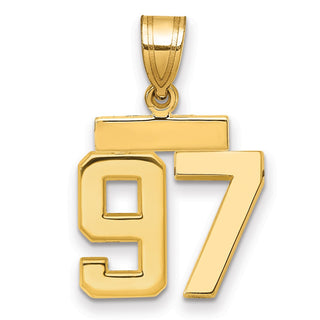 14k Yellow Gold Small Polished Number 97 Charm SP97