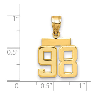 14k Yellow Gold Small Polished Number 98 Charm SP98