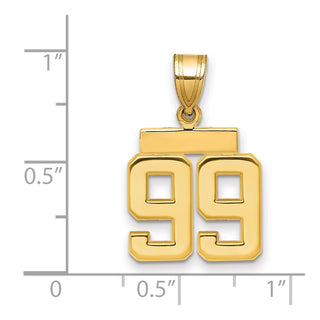 14k Yellow Gold Small Polished Number 99 Charm SP99
