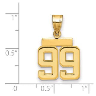 10k Yellow Gold Small Polished Number 99 Pendant