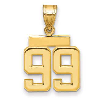 14k Yellow Gold Small Polished Number 99 Charm SP99