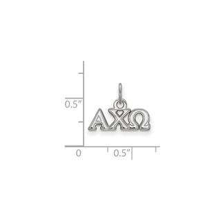 Sterling Silver Rhodium-plated LogoArt Alpha Chi Omega Sorority Greek Letters Extra Small Pendant