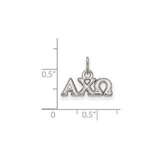 Sterling Silver Rhodium-plated LogoArt Alpha Chi Omega Sorority Greek Letters Extra Small Pendant