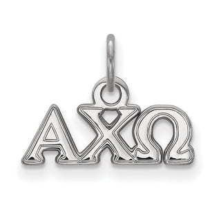 Sterling Silver Rhodium-plated LogoArt Alpha Chi Omega Sorority Greek Letters Extra Small Pendant