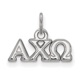 Sterling Silver Rhodium-plated LogoArt Alpha Chi Omega Sorority Greek Letters Extra Small Pendant