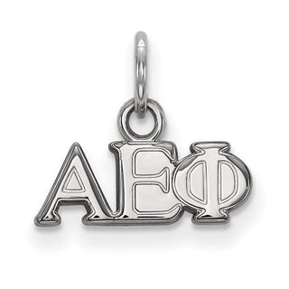 Sterling Silver Rhodium-plated LogoArt Alpha Epsilon Phi Sorority Greek Letters Extra Small Pendant