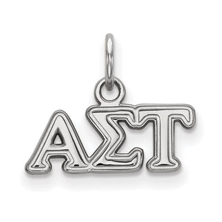 Sterling Silver Rhodium-plated LogoArt Alpha Sigma Tau Sorority Greek Letters Extra Small Pendant