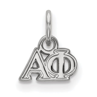 Sterling Silver Rhodium-plated LogoArt Alpha Phi Sorority Greek Letters Extra Small Pendant