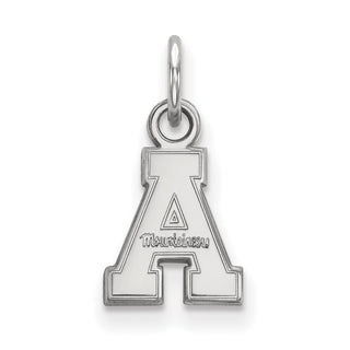 Sterling Silver Rhodium-plated LogoArt Appalachian State University Extra Small Pendant