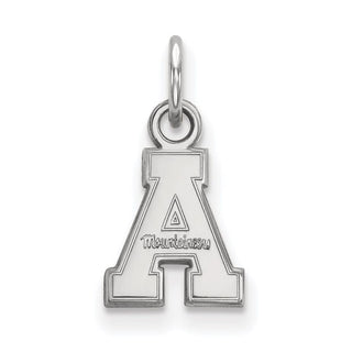 Sterling Silver Rhodium-plated LogoArt Appalachian State University Extra Small Pendant