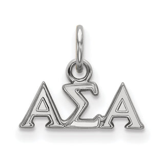 Sterling Silver Rhodium-plated LogoArt Alpha Sigma Alpha Sorority Greek Letters Extra Small Pendant