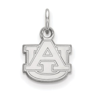 Sterling Silver Rhodium-plated LogoArt Auburn University A-U Extra Small Pendant